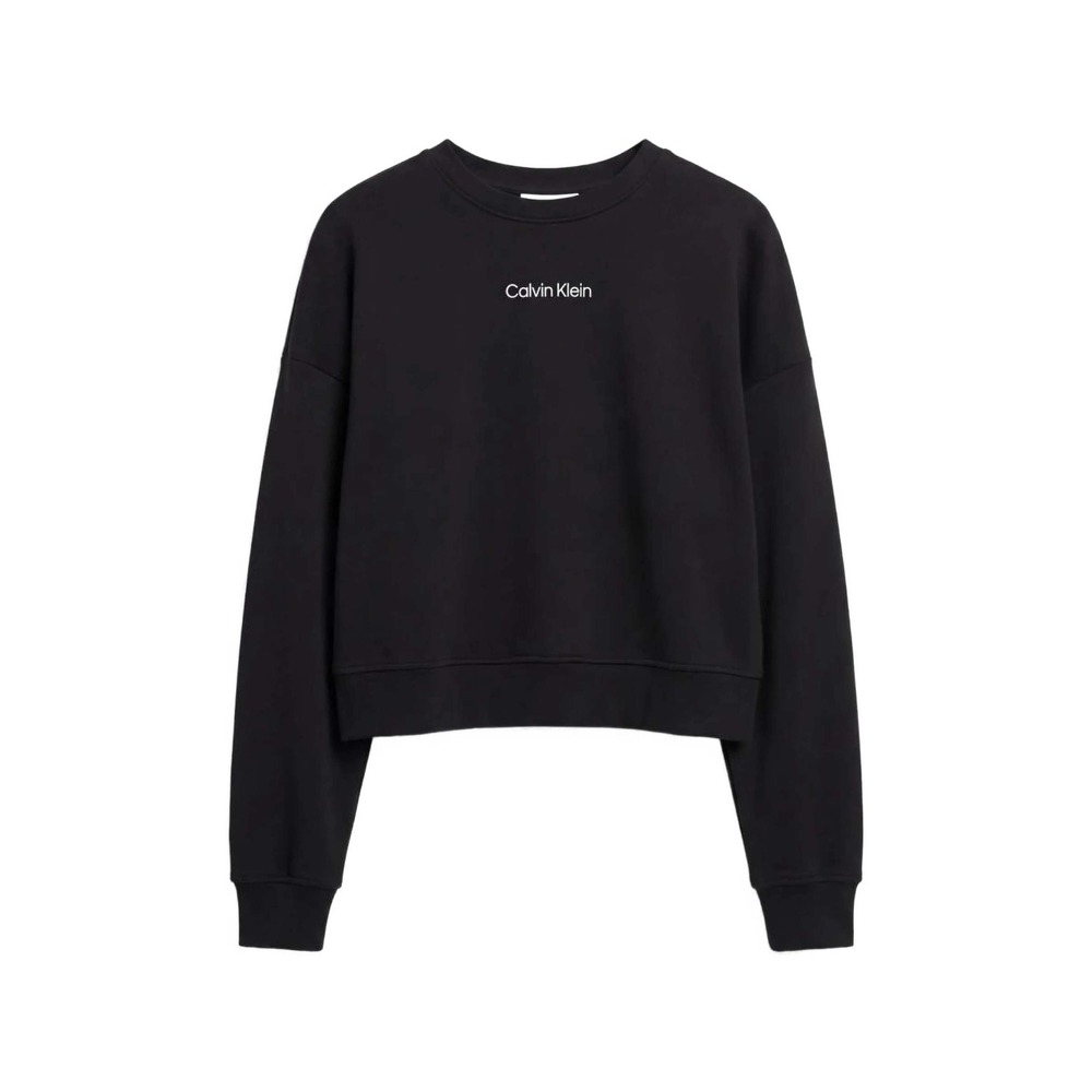 NWT Calvin Klein Performance Cropped Sweatshirt Women's L Black Cotton